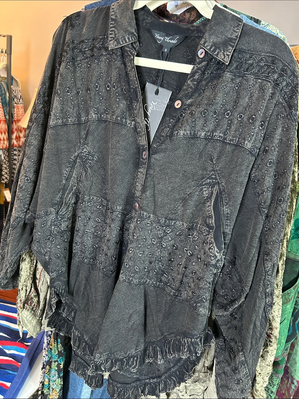 Young Threads top black dolman small